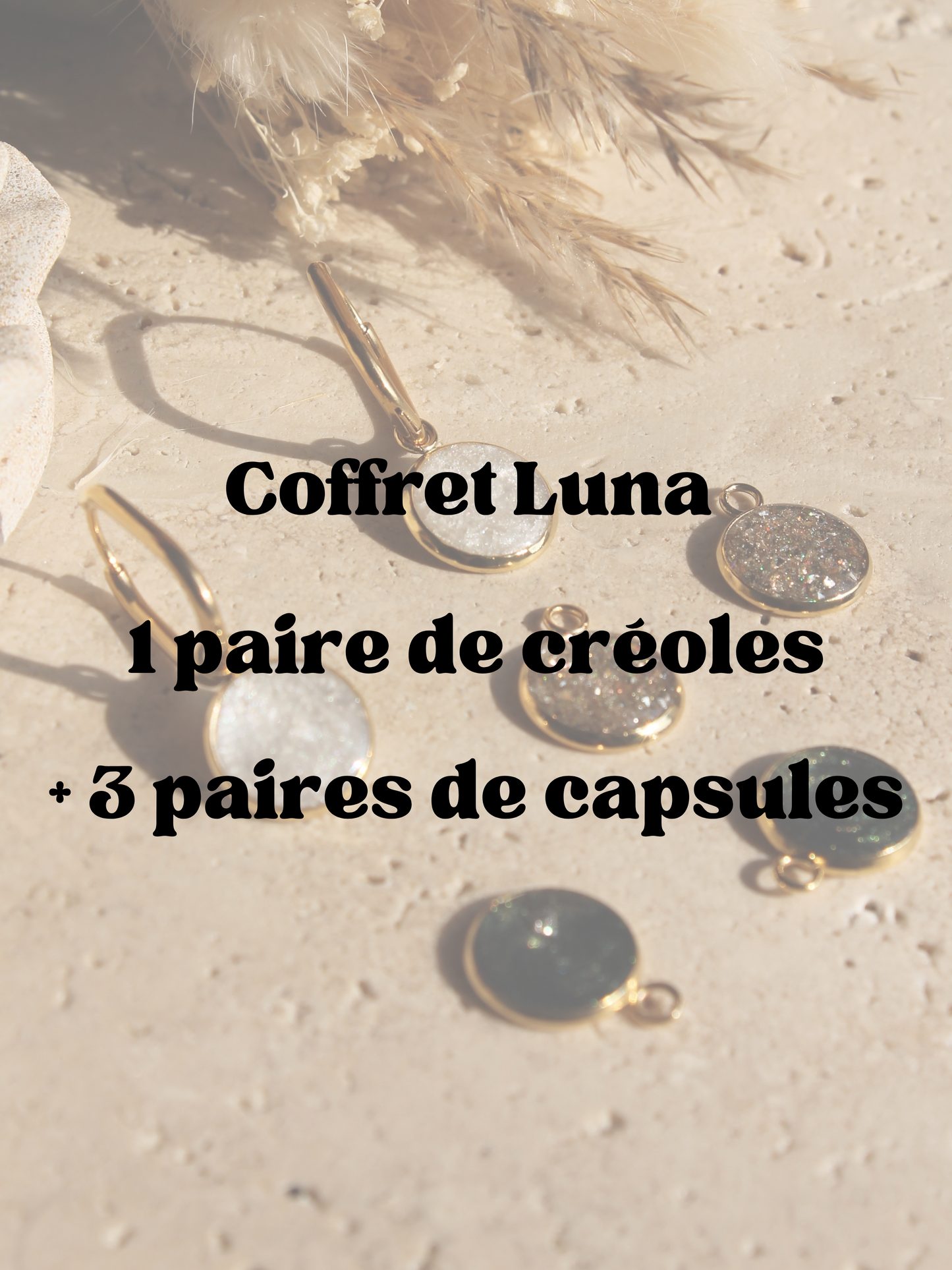 🌙 Coffret Luna – Créoles + 3 capsules interchangeables