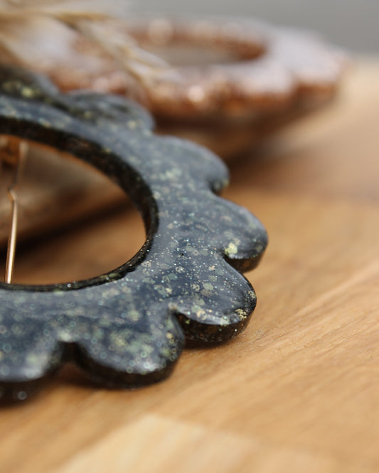 🌸 Les Scintillantes – Barrette Kaki pailleté