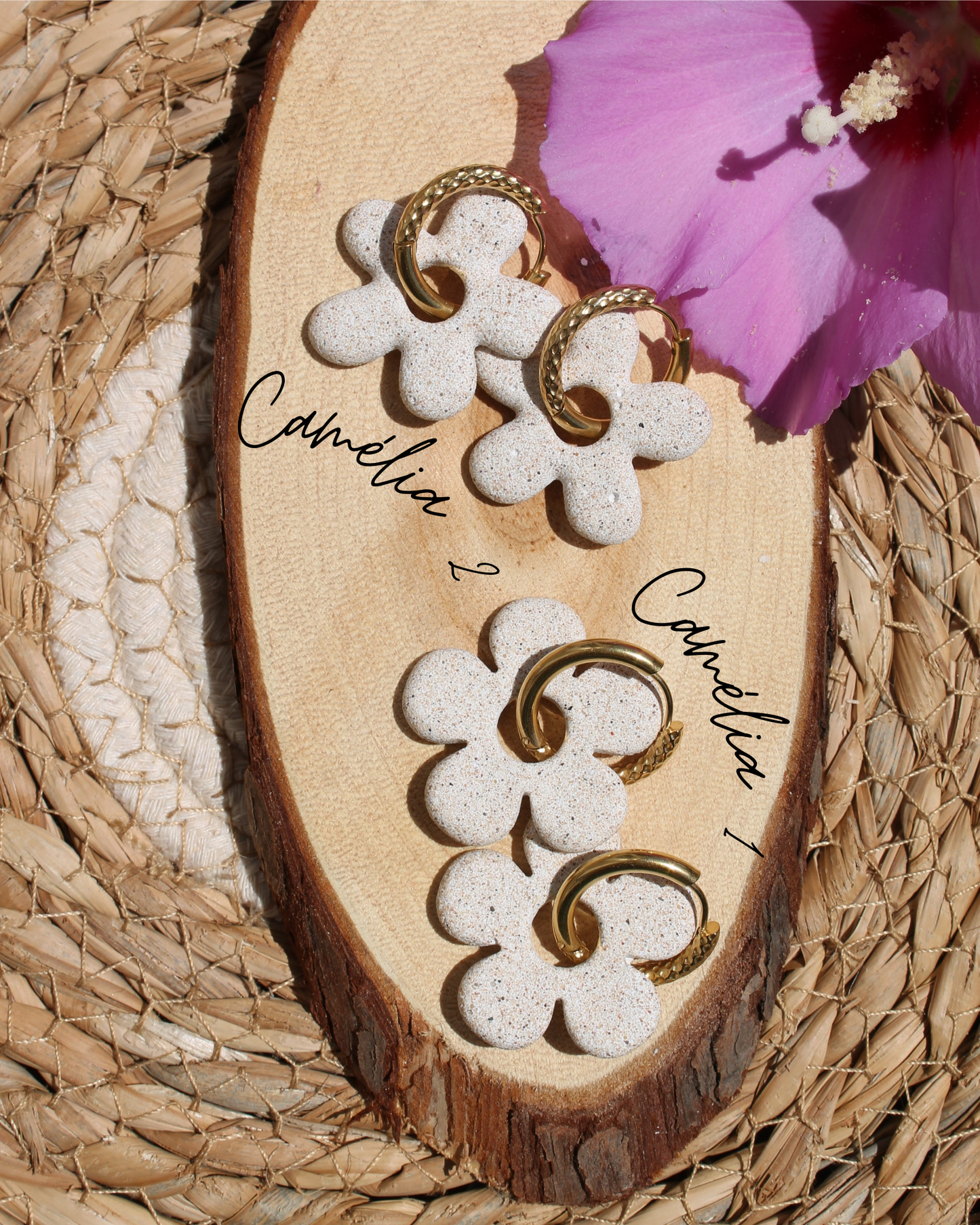 Pampilles seules - sans créoles - Camélia