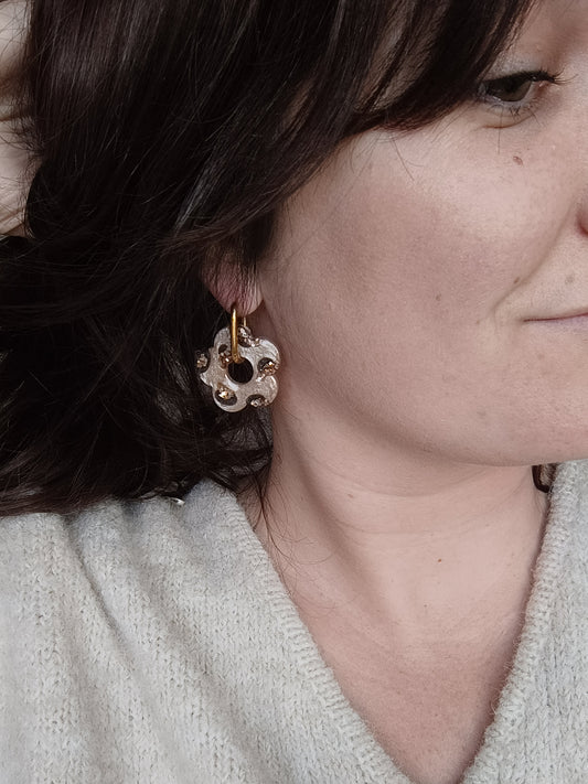 Les Bloom XL _ Gris bleu pailleté