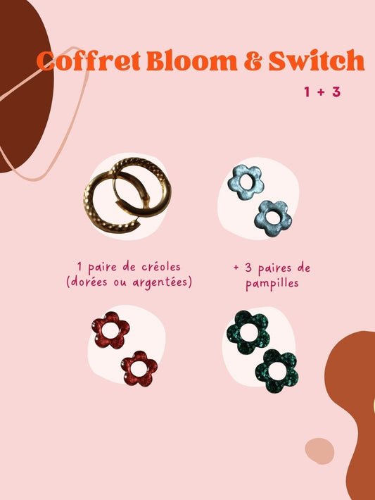 ✨ Coffret : 1 créole + 3 pampilles