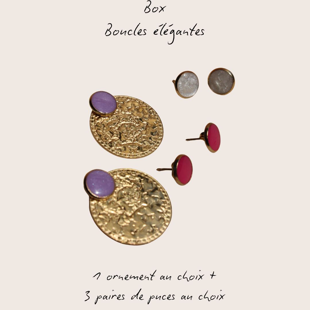 Box élégante : 1 ornement + 3 paires de puces