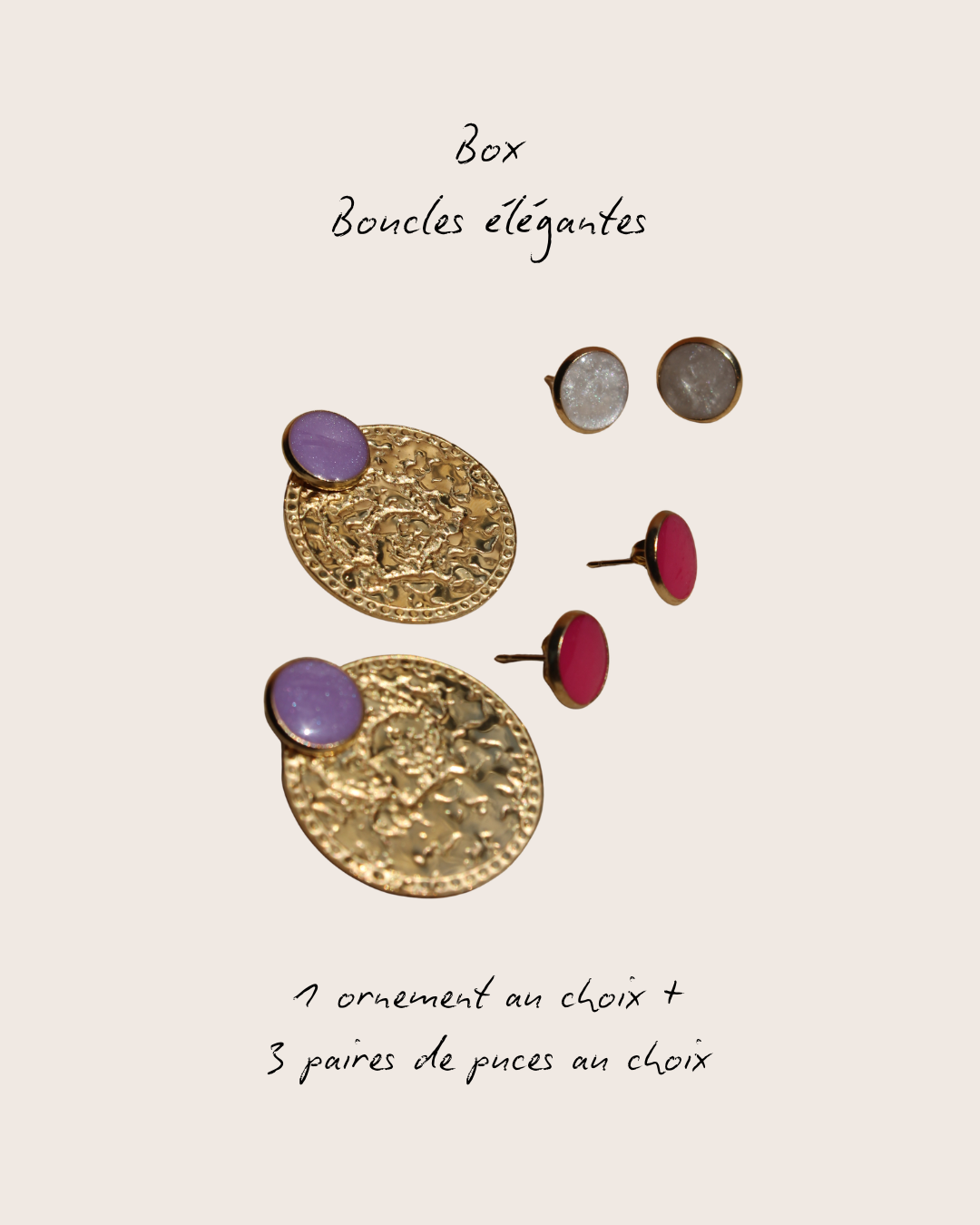 Box élégante : 1 ornement + 3 paires de puces