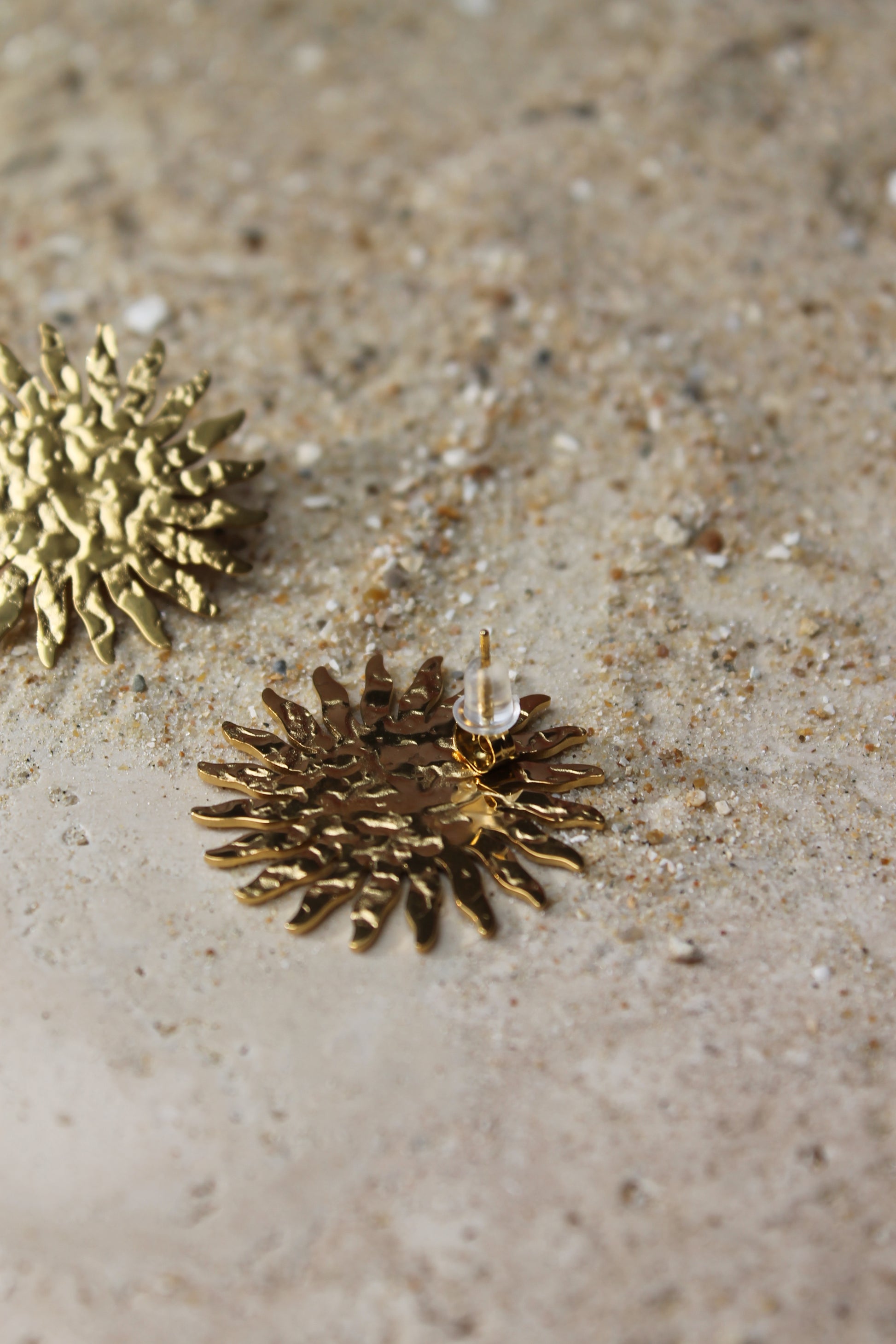 Boucles d'oreilles soleil martelé