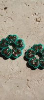 Les fleurs de cerisier _ doré et vert lagon_ pampilles seules