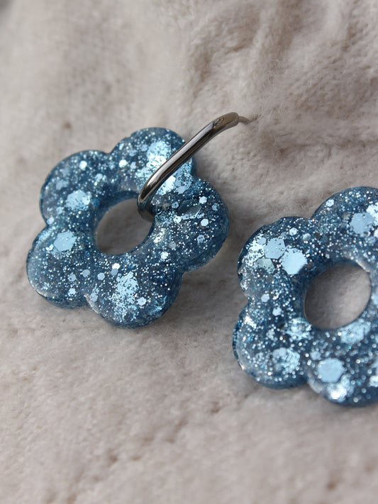 Les Bloom XL  _ Bleu glacé pailleté